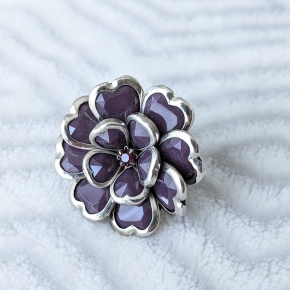VINTAGE Purple flower ring - Picture 1 of 4